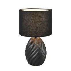 Melva bordlampe, mat sort, Ø 18 cm, keramik, E14