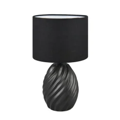 Melva bordlampe, mat sort, Ø 18 cm, keramik, E14