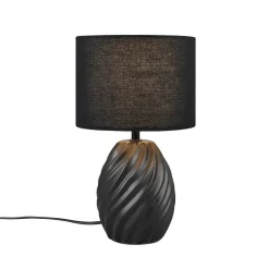 Melva bordlampe, mat sort, Ø 18 cm, keramik, E14
