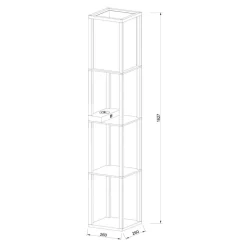 Menno gulvlampe, sort, 162,7 cm, trådløs oplader