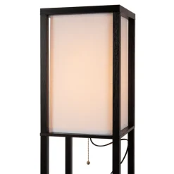 Menno gulvlampe, sort, 162,7 cm, trådløs oplader