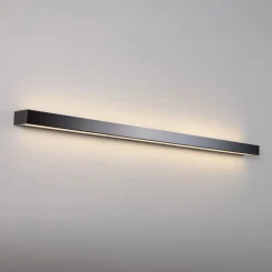 Mera LED-væglampe, bredde 120 cm, sort, 3000K
