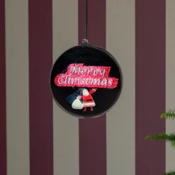 Merry Christmas 3D-hologramkugle, 64 LED'er