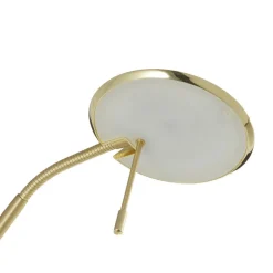 Messingfarvet LED-gulvlampe Zenith med lysdæmper