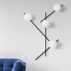 Mikado væglampe, mælkehvidt glas, 4 lyskilder