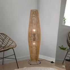 Miki gulvlampe, brun, højde 103 cm, papir