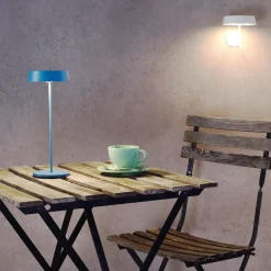 Miram LED-bordlampe med batteri, kan dæmpes, blå