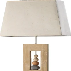 Miriel gulvlampe, højde 170 cm, tekstil, træ
