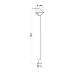 Moderne lampemast 179 i sort