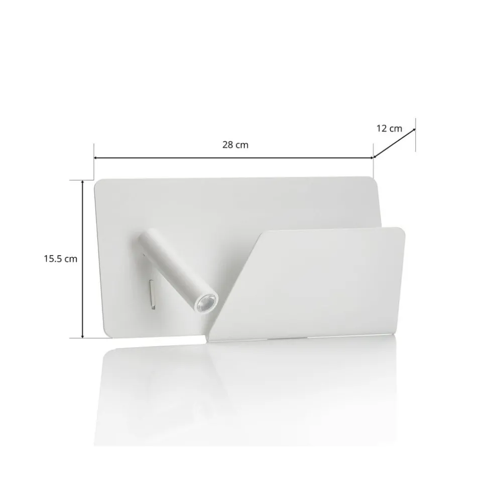 Moderne LED væglampe Suau med USB ladestik