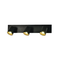 Modo spot, 3 lyskilder, sort, dekorative ringe, GU10, aluminium