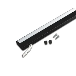 ModuLite F LED-underskabsbelysning, sort, 90 cm, 3.000 K, aluminium