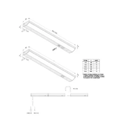 ModuLite F LED-underskabsbelysning, sort, 45 cm, 3.000 K, aluminium