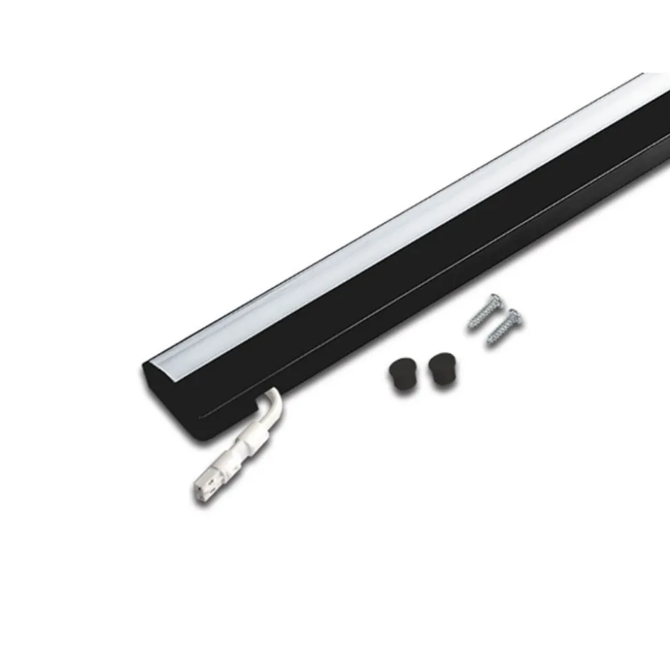 ModuLite F LED-underskabsbelysning, sort, 90 cm, 4.000 K aluminium