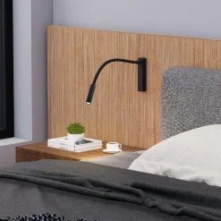 Molto Luce Arok LED-væglampe, sort, aluminium, fremspring 49 cm