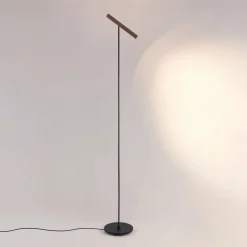 Molto Luce LED-gulvlampe Meyjo F, sort/kaffebrun, aluminium