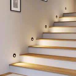Molto Luce LED indbygningslampe Wall 68R RD, aluminium, sort, CCT