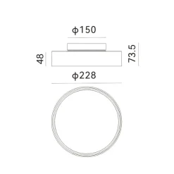 Molto Luce udendørs loftlampe Nona, Ø 22,8 cm, antracit