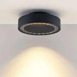 Molto Luce udendørs loftlampe Nona, Ø 22,8 cm, antracit