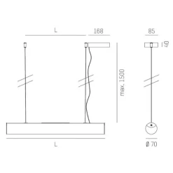 Molto Luce Valo PDI pendel 840 DALI 170,6cm