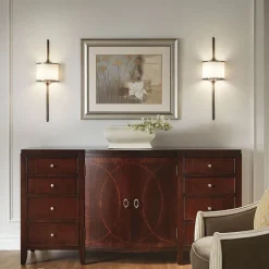 Mona LED-væglampe, IP44, højde 55,9 cm, fortinnet