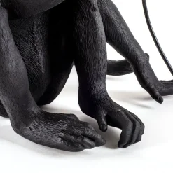 Monkey Lamp deko LED-terrasselampe, siddende, sort