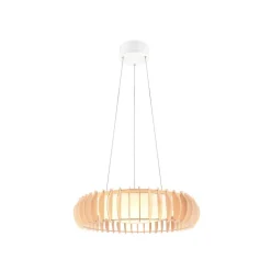 Monte LED hængelampe, Ø 60 cm, lyst træ, træ, CCT