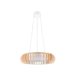 Monte LED hængelampe, Ø 60 cm, lyst træ, træ, CCT