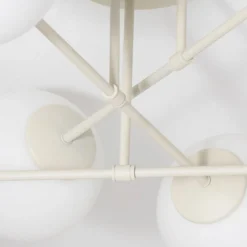Moon loftlampe, 87 cm, 6 lyskilder, sandfarvet, glas, E27