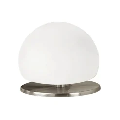 Morgana bordlampe, nikkel/hvid, touchdæmper, 3.000 K