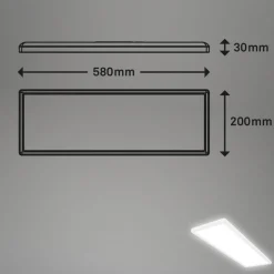 Move LED-panel, sensor, 58 x 20 cm, IP44, plast, hvid