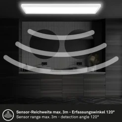 Move LED-panel, sensor, 58 x 20 cm, IP44, plast, hvid