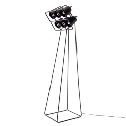 Multilamp gulvlampe, 6 lyskilder, sort