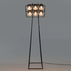 Multilamp gulvlampe, 6 lyskilder, sort