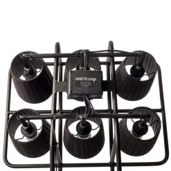 Multilamp gulvlampe, 6 lyskilder, sort