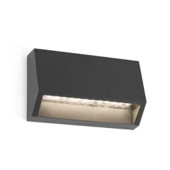 Must udendørs LED-væglampe, kantet, bredde 9,6 cm