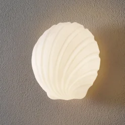Mydi væglampe af glas, hvid satineret