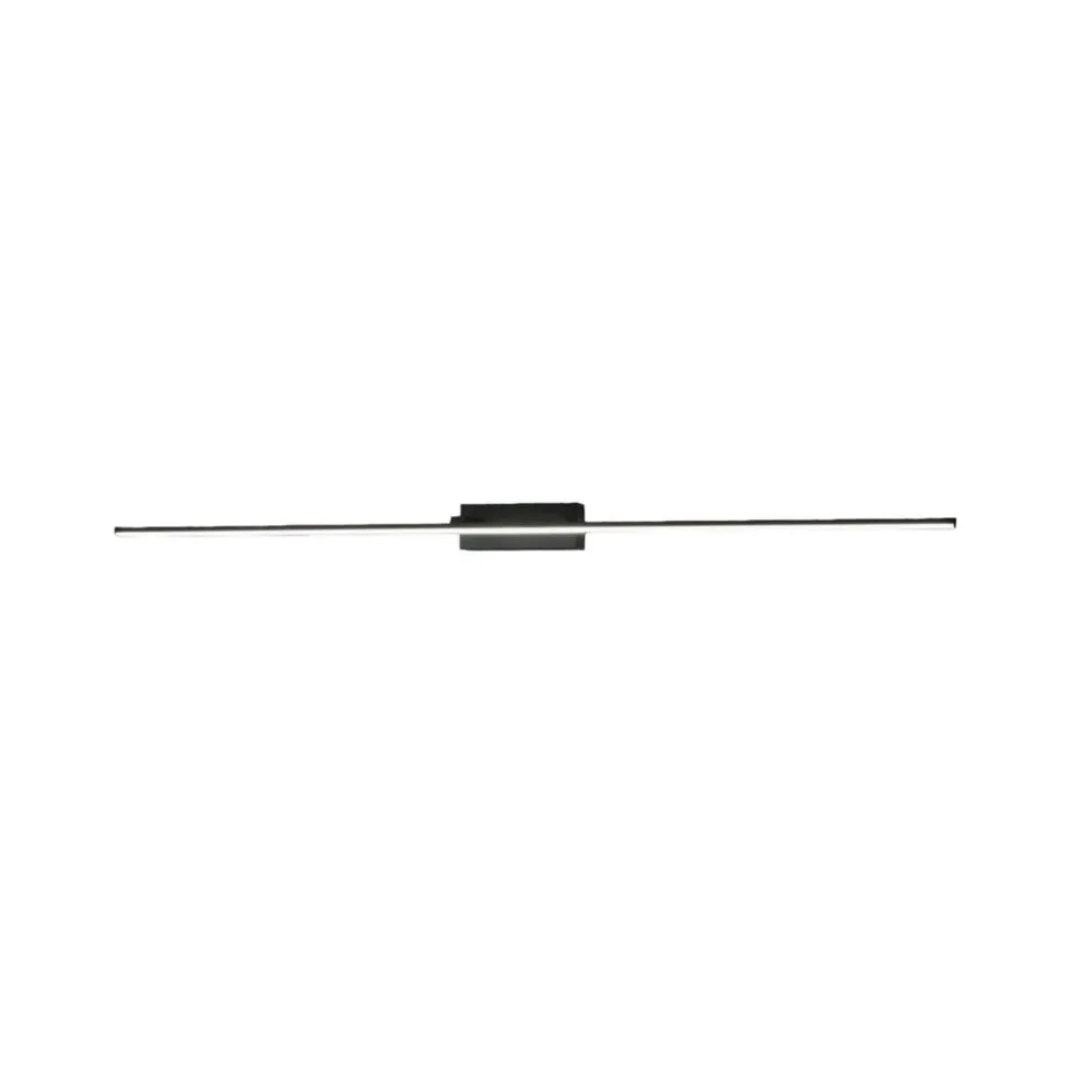 Nala LED-spejllampe, sort, bredde 110 cm, metal