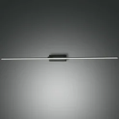 Nala LED-spejllampe, sort, bredde 110 cm, metal