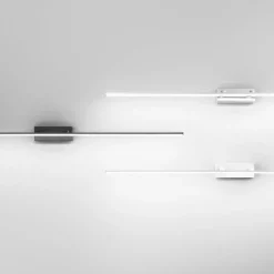 Nala LED-spejllampe, sort, bredde 110 cm, metal