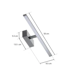 Nala LED-væglampe, sort, bredde 50 cm