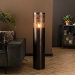 Narabi gulvlampe, højde 120 cm, sort-nikkel, metal