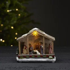 Nativity LED-dekorationslampe, batteridrift, 19 cm
