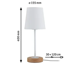 Naturligt designet tekstil bordlampe Stellan