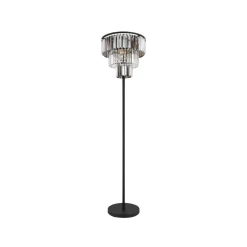 Naxis gulvlampe, sort/røggrå, højde 160 cm, krystal