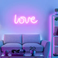 Neon Love LED-væglampe, USB