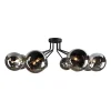 Neptun loftlampe, sort, 8 røgglaskugler