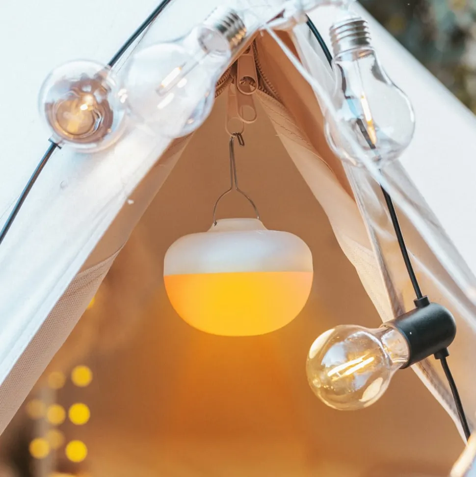 Newgarden LED-batteridrevet bordlampe Cherry, orange/hvid, IP54