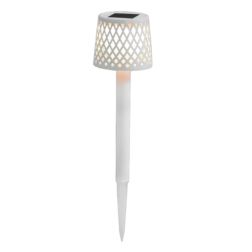 Newgarden LED-solcellelampe Gretita, hvid, jordspyd, sæt med 4 stk