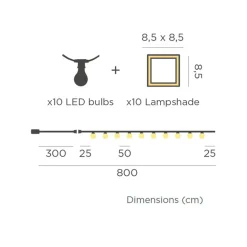 Newgarden LED-solcellelyskæde Vega, bambus, IP44